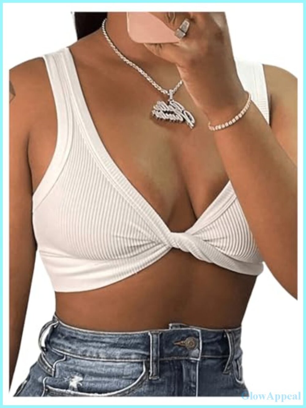 Women's Twist Front Crop Tank Top Sleeveless Ribbed Going Out Top